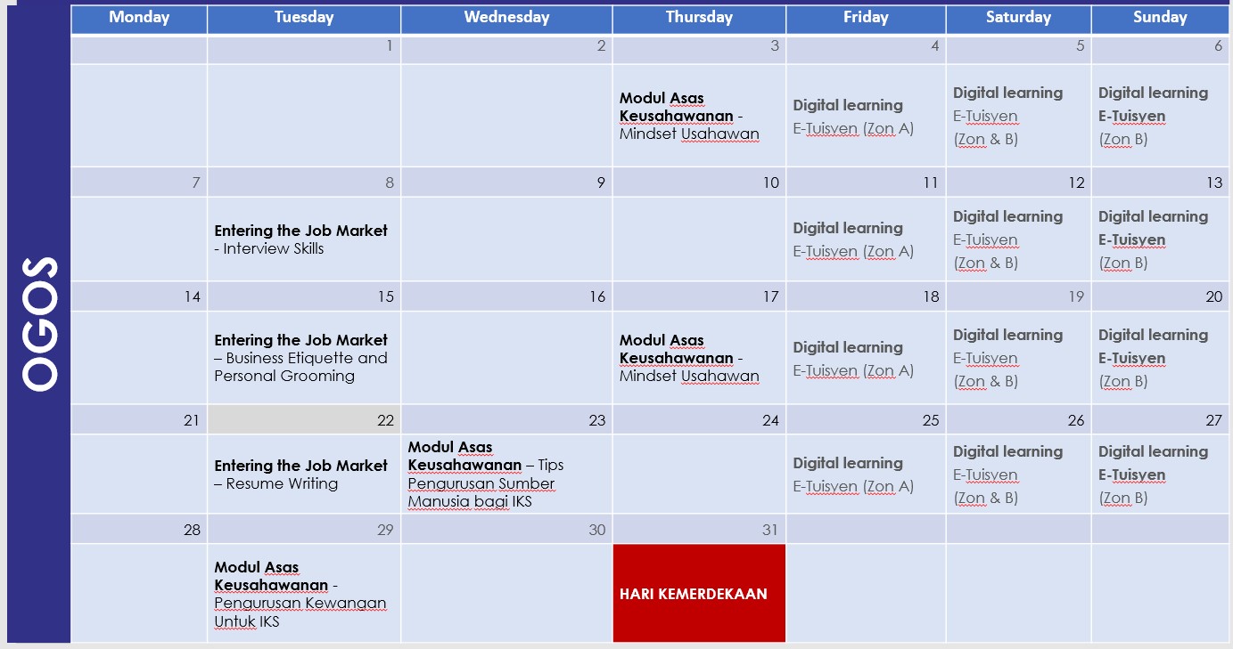 JADUAL OGOS2023